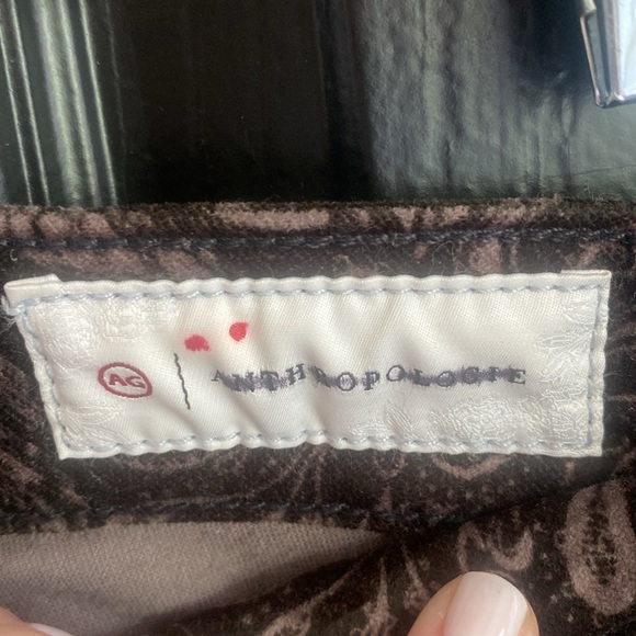 Anthropologie AG Velvet Paisley High Rise Skinny Jeans-Size 26 - Picture 4 of 10